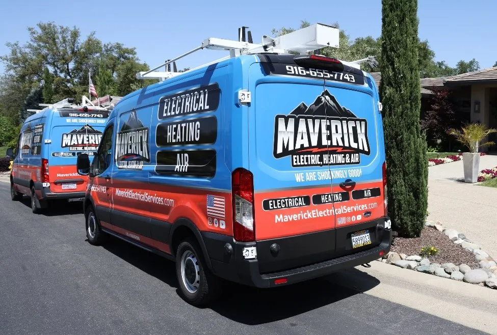 Branded vehicle of Maverick Electric, Heating & Air providing electrical repair services near me in South Lake Tahoe, CA, offering expert electrical repairs, circuit breaker solutions, wiring repairs, outlet fixes, and emergency electrical services for homes and businesses. Call us for electrical repairs, electrical repair services, electrical troubleshooting, circuit breaker repair, wiring repair, electrical outlet repair, electrical panel repair, fuse box repair, electrical service upgrade, emergency electrical repair, licensed electrician for repairs, home electrical repair, residential electrical repair, electrical troubleshooting near me, electrical repair companies, electrical repair specialists, breaker box repair, licensed electrician, electrical repair solutions, commercial electrical repair, electrical rewiring, electrical inspection and repair, faulty wiring repair, electrical emergency repair, professional electrical repair services, electrical repair near me.